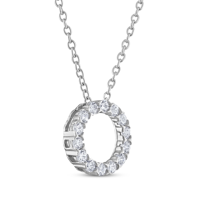 THE LEO Diamond Open Circle Necklace 1/2 ct tw 14K White Gold 19"