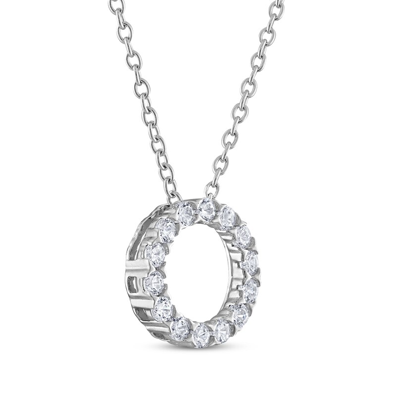 Main Image 2 of THE LEO Diamond Open Circle Necklace 1/2 ct tw 14K White Gold 19&quot;