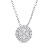 Thumbnail Image 1 of THE LEO Diamond Circle Halo Necklace 1/3 ct tw 14K White Gold 19&quot;