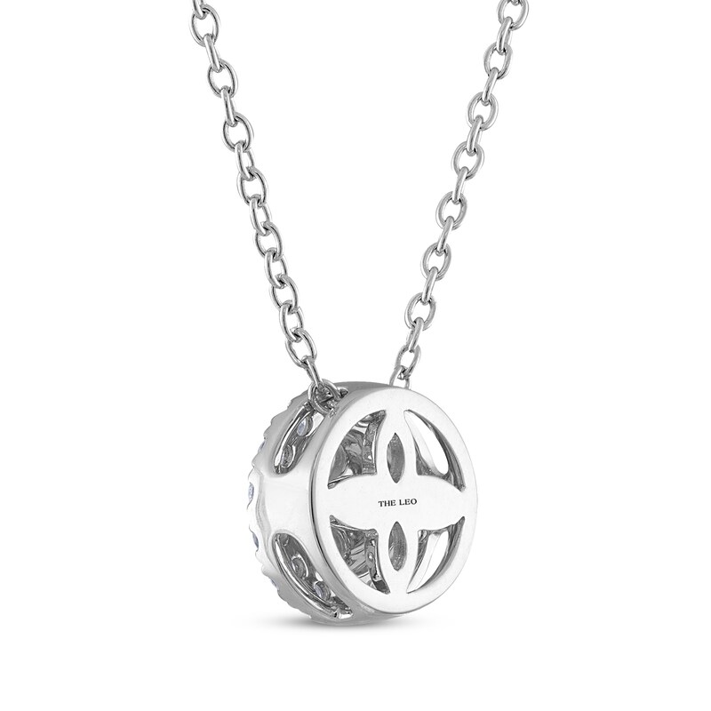 Main Image 3 of THE LEO Diamond Circle Halo Necklace 1/3 ct tw 14K White Gold 19&quot;