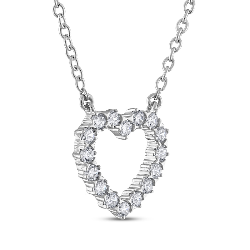 Main Image 2 of THE LEO Diamond Open Heart Necklace 1/2 ct tw 14K White Gold 19&quot;