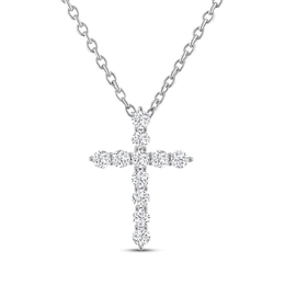 THE LEO Diamond Cross Necklace 1/3 ct tw 14K White Gold 19&quot;