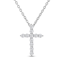 THE LEO Diamond Cross Necklace 1/3 ct tw 14K White Gold 19"