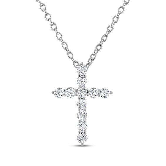 THE LEO Diamond Cross Necklace 1/3 ct tw 14K White Gold 19"