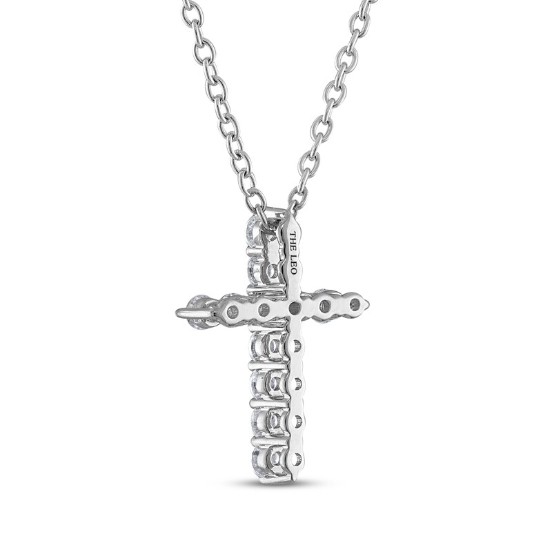 Main Image 3 of THE LEO Diamond Cross Necklace 1/3 ct tw 14K White Gold 19&quot;