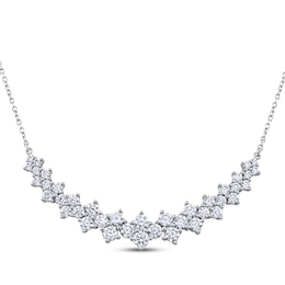 THE LEO Diamond Clover Cluster Necklace 2-1/2 ct tw 14K White Gold 19"