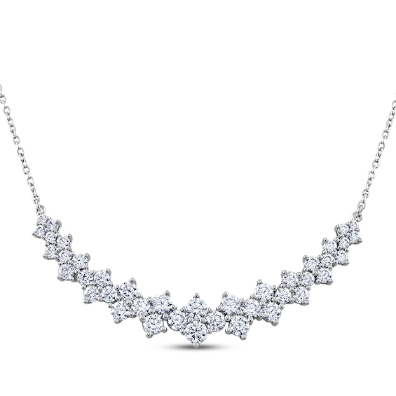 THE LEO Diamond Clover Cluster Necklace 2-1/2 ct tw 14K White Gold 19"