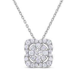 THE LEO Diamond Flower Necklace 3/4 ct tw 14K White Gold 19"