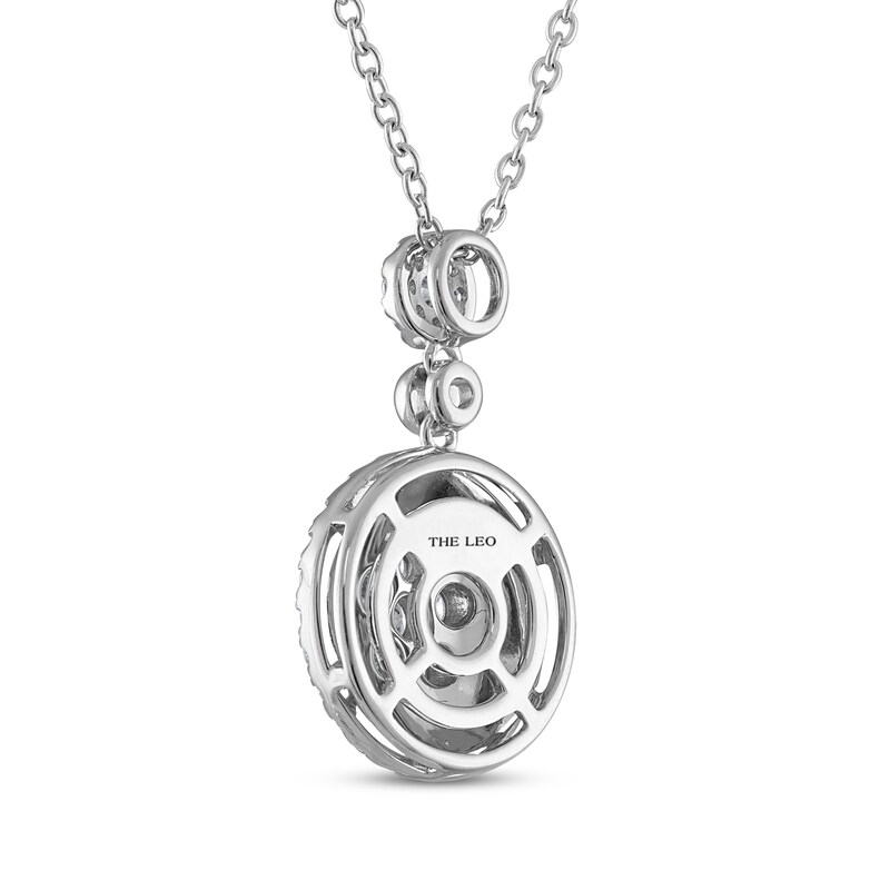 Main Image 3 of THE LEO Diamond Multi-Stone Double Halo Circle Necklace 1 ct tw 14K White Gold 19&quot;