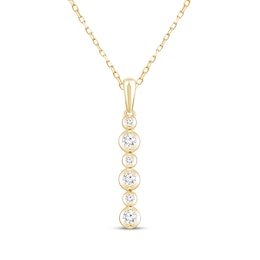 Diamond Alternating Size Drop Necklace 1/4 ct tw 10K Yellow Gold 18"