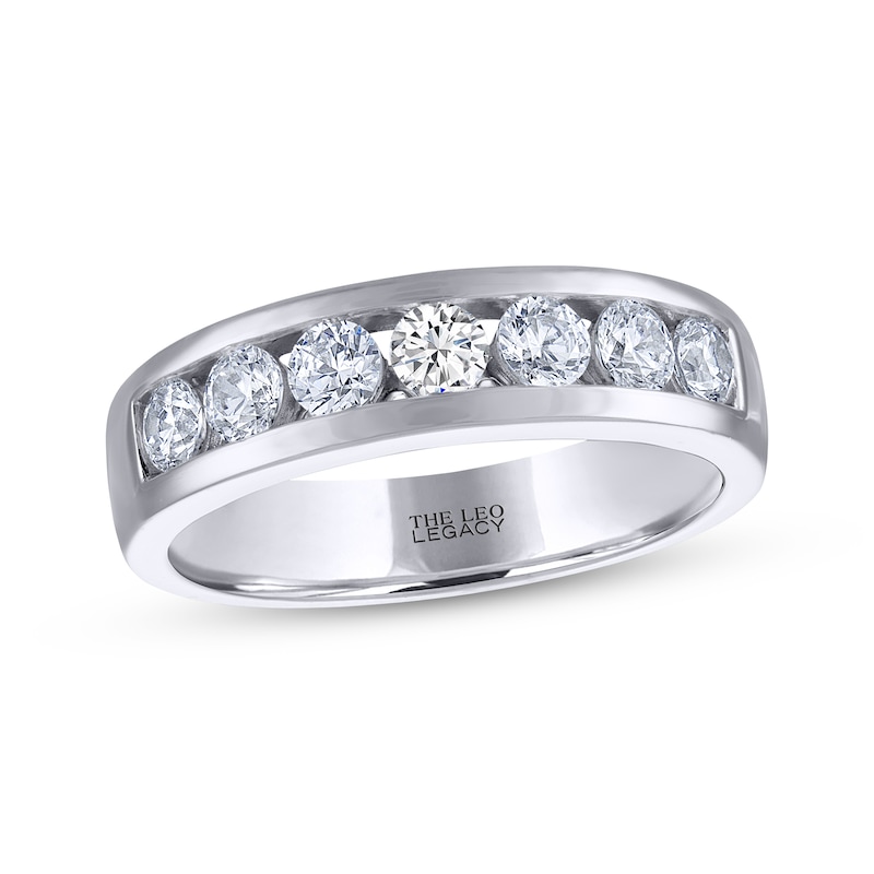 Main Image 1 of Men's THE LEO Legacy Lab-Grown Diamond Wedding Band 1 ct tw 14K White Gold
