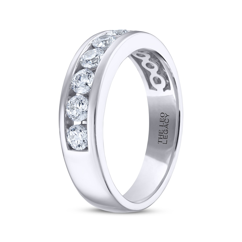 Main Image 2 of Men's THE LEO Legacy Lab-Grown Diamond Wedding Band 1 ct tw 14K White Gold