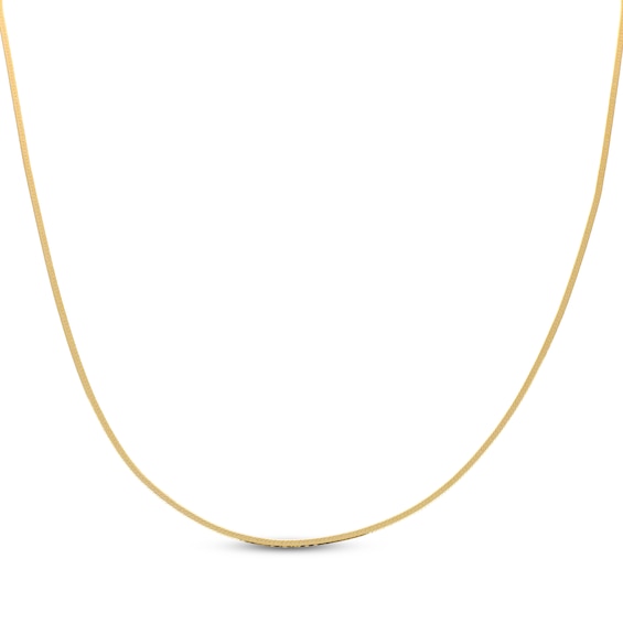 Herringbone Chain Necklace 1.5mm Solid 14K Yellow Gold 18"