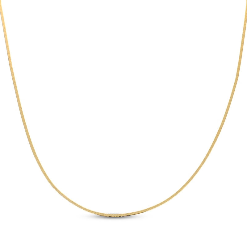Main Image 1 of Herringbone Chain Necklace 1.5mm Solid 14K Yellow Gold 18&quot;