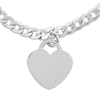 Thumbnail Image 2 of Solid Curb Chain Bracelet with Heart Charm Sterling Silver 7.5&quot;