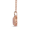 Thumbnail Image 2 of Le Vian Oval-Cut Morganite Necklace 1/3 ct tw Diamonds 14K Strawberry Gold 19&quot;