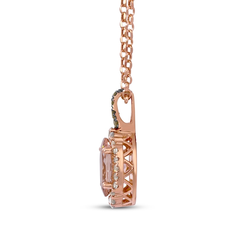 Main Image 2 of Le Vian Oval-Cut Morganite Necklace 1/3 ct tw Diamonds 14K Strawberry Gold 19&quot;