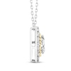 Thumbnail Image 1 of Threads of Love Pear-Shaped Lab-Created Diamond Halo Necklace 1-1/2 ct tw 14K Two-Tone Gold 18"