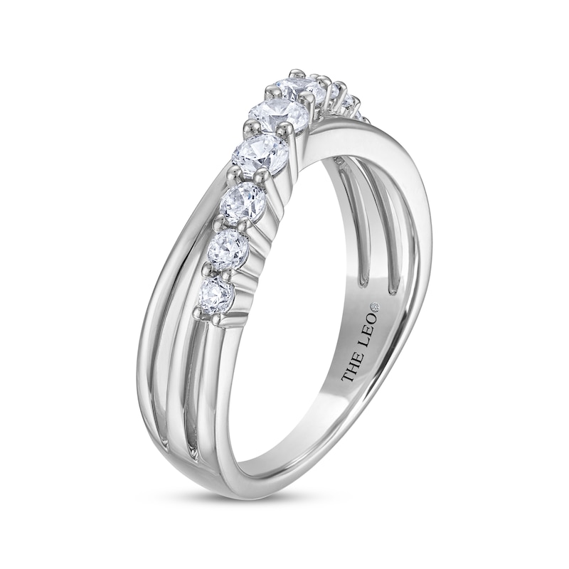 Main Image 2 of THE LEO Diamond Graduated Crossover Ring 5/8 ct tw 14K White Gold