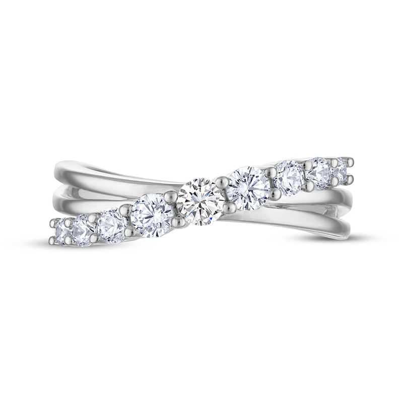 Main Image 3 of THE LEO Diamond Graduated Crossover Ring 5/8 ct tw 14K White Gold
