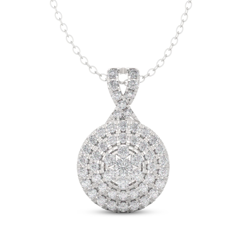 Main Image 1 of THE LEO Diamond Multi-Stone Circle Necklace 3/4 ct tw 14K White Gold 19&quot;