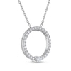 Thumbnail Image 2 of THE LEO Diamond Open Circle Necklace 3/8 ct tw 14K White Gold 19&quot;
