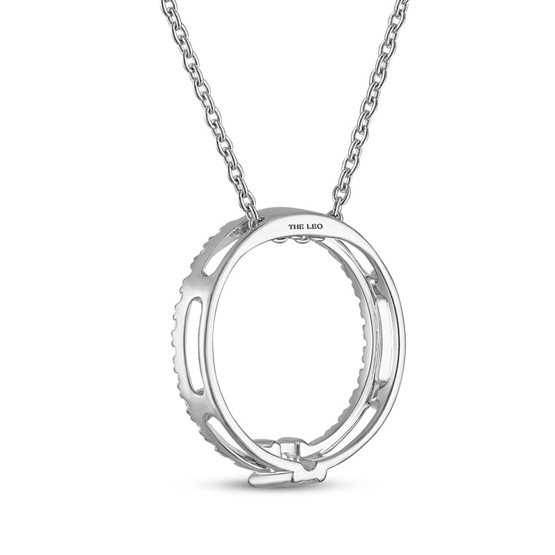 Main Image 3 of THE LEO Diamond Open Circle Necklace 3/8 ct tw 14K White Gold 19&quot;
