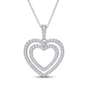 Thumbnail Image 1 of THE LEO Diamond Double Heart Outline Necklace 3/4 ct tw 14K White Gold 19&quot;