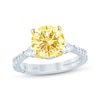 Thumbnail Image 1 of Monique Lhuillier Bliss Round-Cut Yellow & White Lab-Grown Diamond Engagement Ring 2 ct tw 18K White Gold