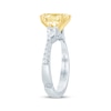 Thumbnail Image 2 of Monique Lhuillier Bliss Round-Cut Yellow & White Lab-Grown Diamond Engagement Ring 2 ct tw 18K White Gold