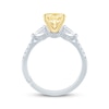 Thumbnail Image 3 of Monique Lhuillier Bliss Round-Cut Yellow & White Lab-Grown Diamond Engagement Ring 2 ct tw 18K White Gold