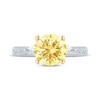 Thumbnail Image 4 of Monique Lhuillier Bliss Round-Cut Yellow & White Lab-Grown Diamond Engagement Ring 2 ct tw 18K White Gold