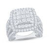 Thumbnail Image 1 of Now + Forever Princess-Cut Multi-Diamond Double Halo Engagement Ring 3 ct tw 10K White Gold
