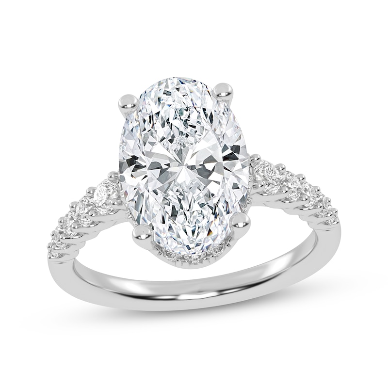 Main Image 1 of Now + Forever Lab-Grown Diamonds Oval-Cut Engagement Ring 3-1/2 ct tw 14K White Gold