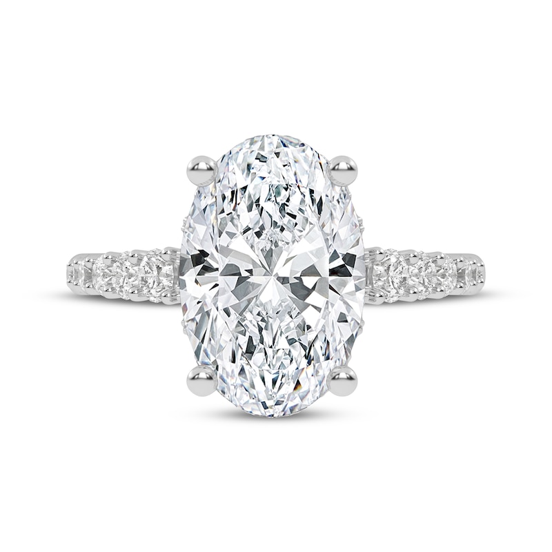 Main Image 3 of Now + Forever Lab-Grown Diamonds Oval-Cut Engagement Ring 3-1/2 ct tw 14K White Gold