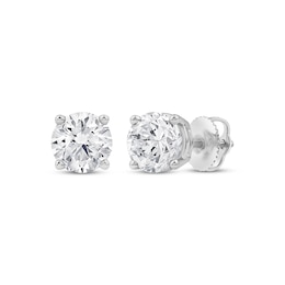 KAY Lab-Grown Diamonds Round-Cut Solitaire Stud Earrings 2-1/4 ct tw 14K White Gold (I/SI2)