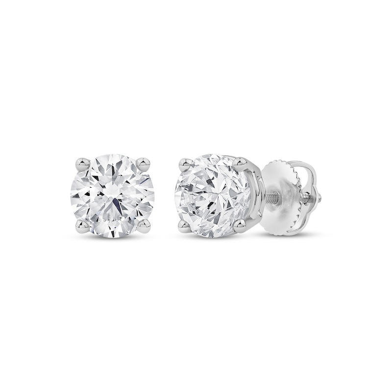 Main Image 1 of KAY Lab-Grown Diamonds Round-Cut Solitaire Stud Earrings 2-1/4 ct tw 14K White Gold (I/SI2)