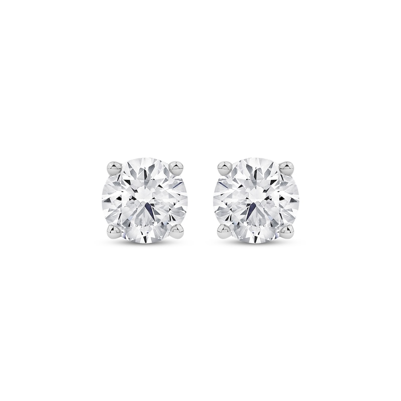 Main Image 2 of KAY Lab-Grown Diamonds Round-Cut Solitaire Stud Earrings 2-1/4 ct tw 14K White Gold (I/SI2)