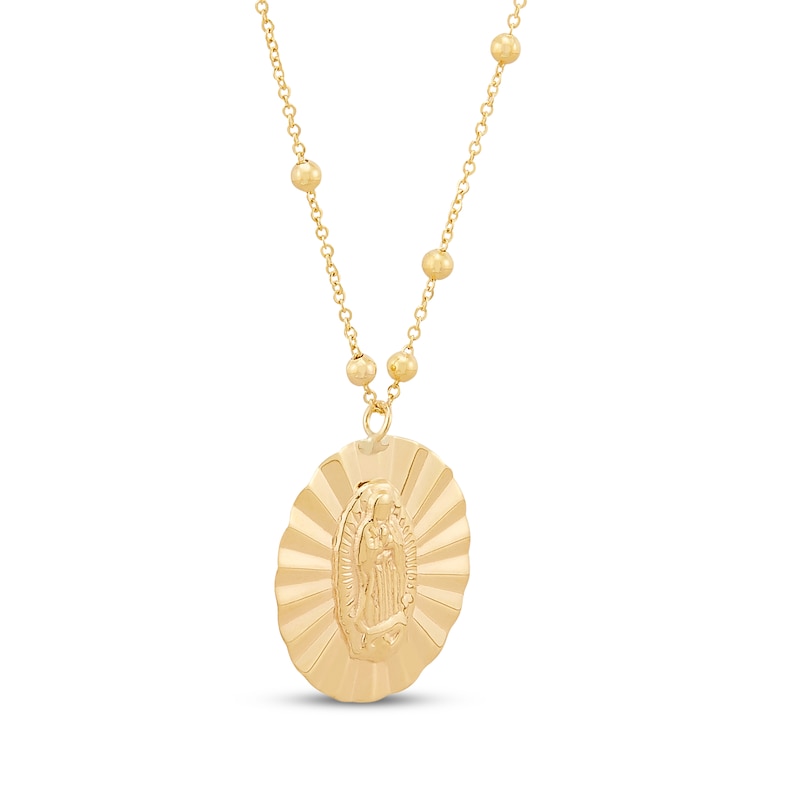Main Image 2 of Diamond-Cut Virgin Mary Medallion Necklace 14K Yellow Gold 18&quot;