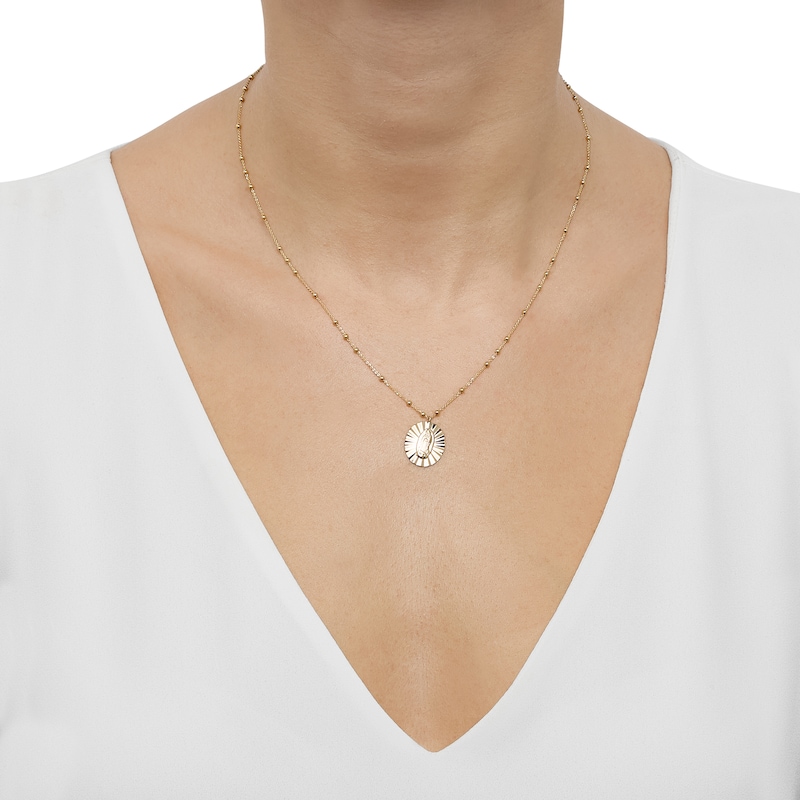 Main Image 5 of Diamond-Cut Virgin Mary Medallion Necklace 14K Yellow Gold 18&quot;