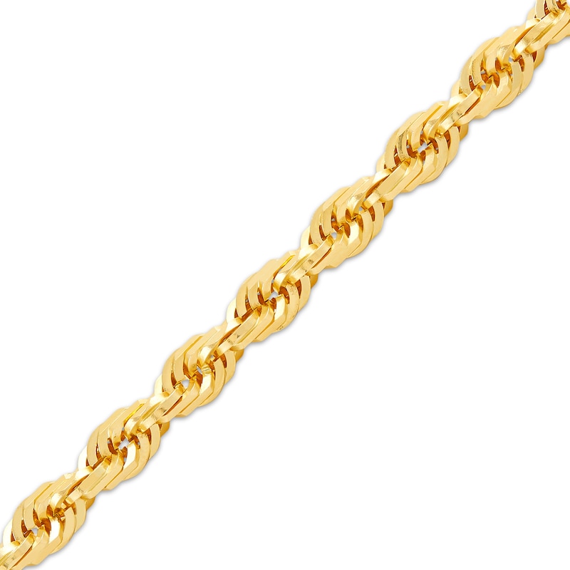 Main Image 2 of Glitter Rope Chain Necklace 6.5mm Solid 10K Yellow Gold 24&quot;