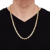 Thumbnail Image 4 of Glitter Rope Chain Necklace 6.5mm Solid 10K Yellow Gold 24&quot;