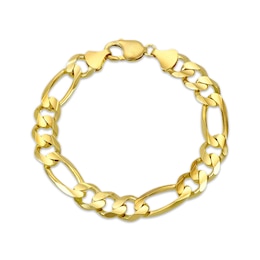 Figaro Chain Bracelet 10.7mm Solid 10K Yellow Gold 8.75"