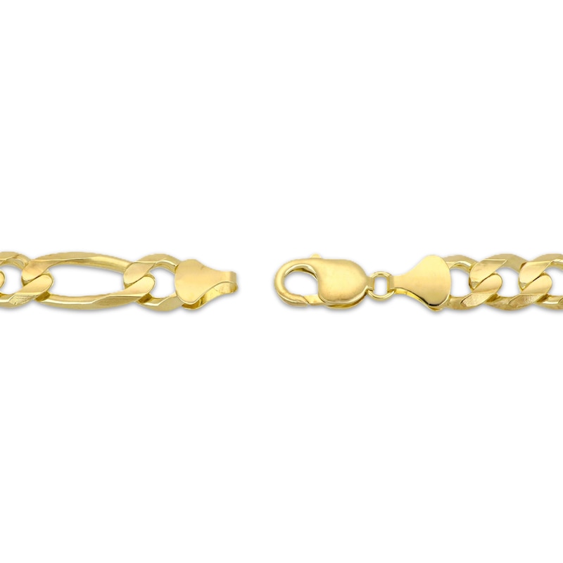 Main Image 2 of Figaro Chain Bracelet 10.7mm Solid 10K Yellow Gold 8.75&quot;