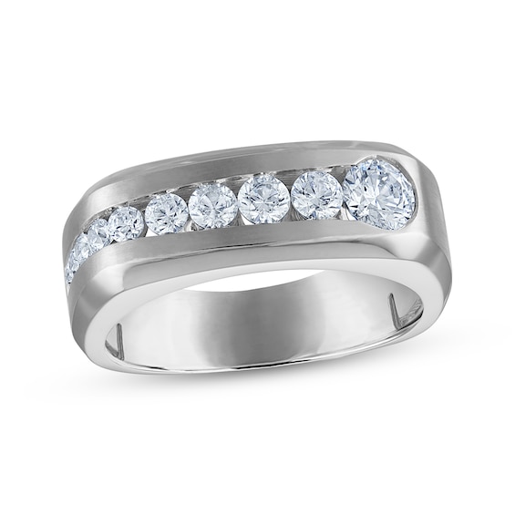 Men's Diamond Wedding Band 1 ct tw 10K White Gold