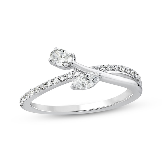 KAY Lab-Grown Diamonds Oval & Marquise-Cut Fashion Ring 3/8 ct tw 10K White Gold