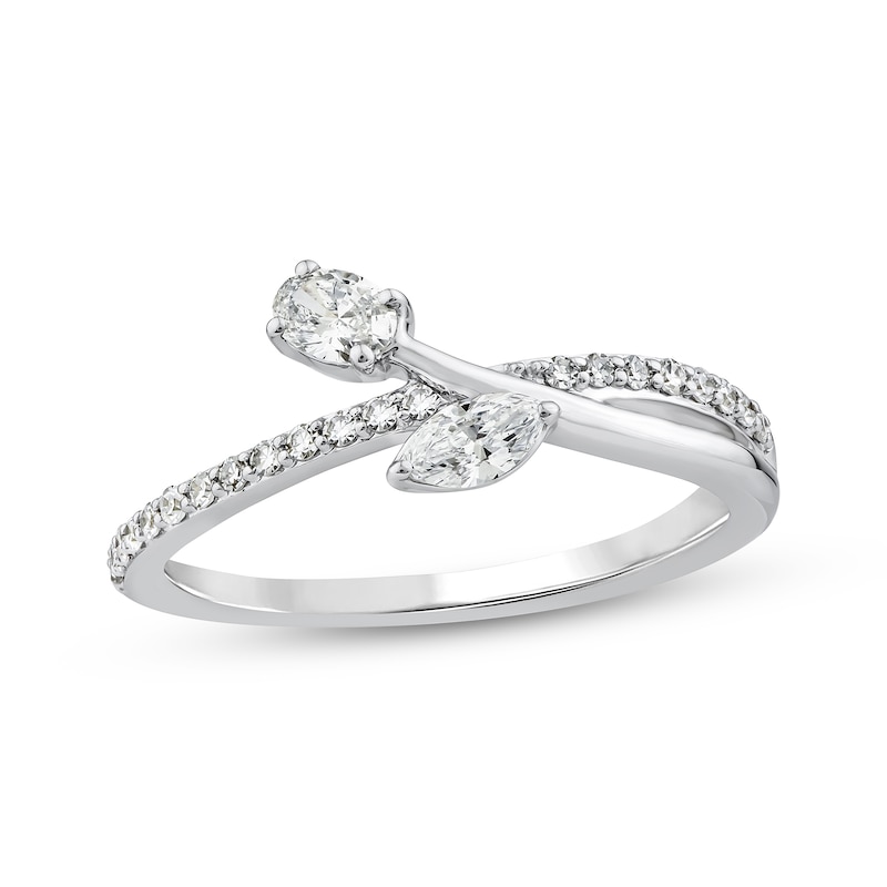 Main Image 1 of KAY Lab-Grown Diamonds Oval & Marquise-Cut Fashion Ring 3/8 ct tw 10K White Gold