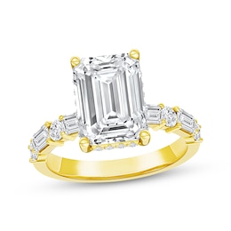 Now + Forever Lab-Grown Diamonds Emerald-Cut Engagement Ring 4-7/8 ct tw 14K Yellow Gold
