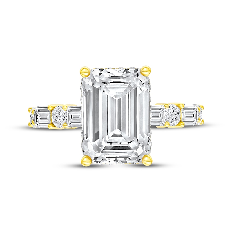 Main Image 4 of Now + Forever Lab-Grown Diamonds Emerald-Cut Engagement Ring 4-7/8 ct tw 14K Yellow Gold