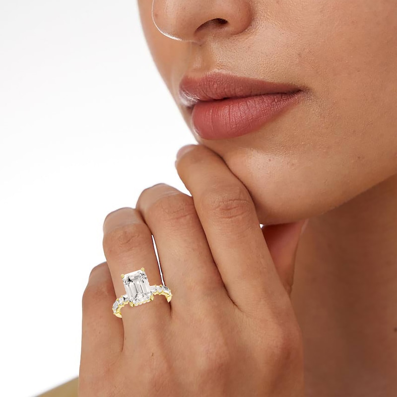 Main Image 5 of Now + Forever Lab-Grown Diamonds Emerald-Cut Engagement Ring 4-7/8 ct tw 14K Yellow Gold